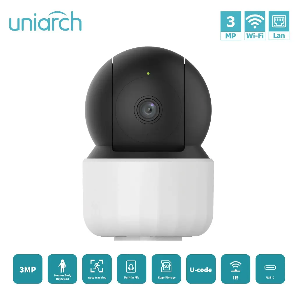 Caméra Wi-Fi intérieure panoramique et inclinable 3 MP