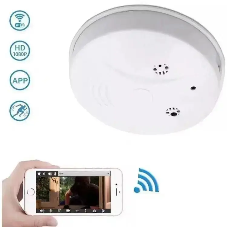 Détecteur de fumée caméra espion WIFI accessible à distance