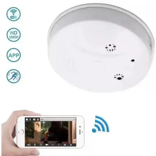 Détecteur de fumée caméra espion WIFI accessible à distance